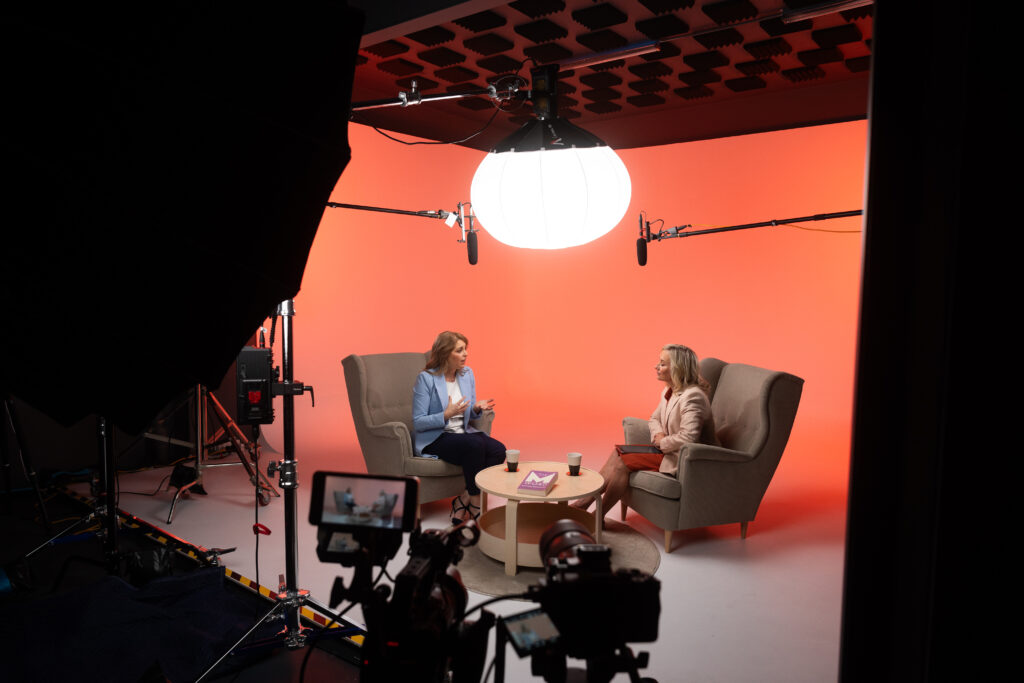 2-person interview camera setup